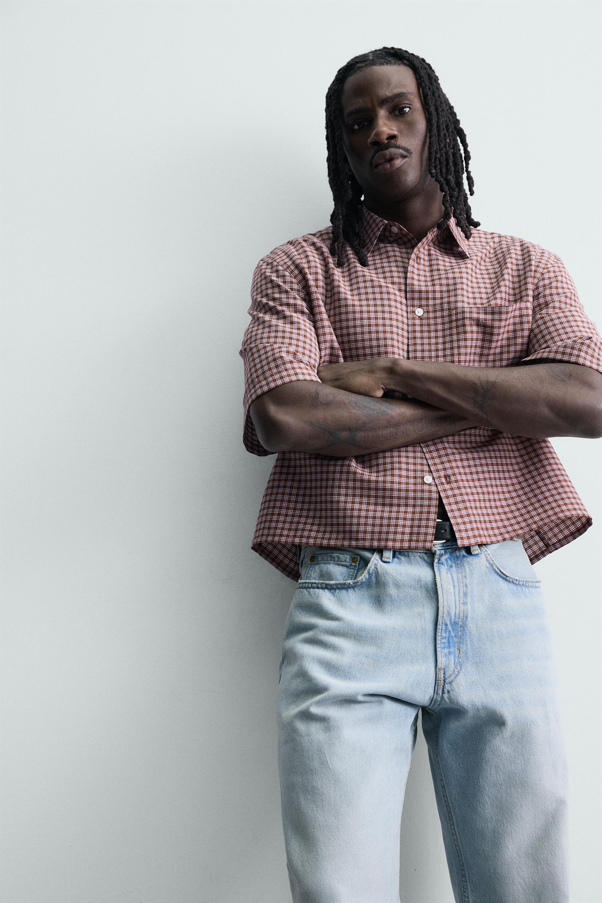 PLAID CROPPED FIT SHIRT